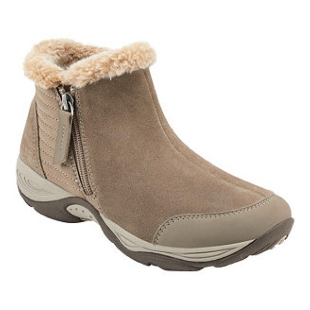 Easy spirit elinot Tan Ankle Boots with Faux Fur Lining